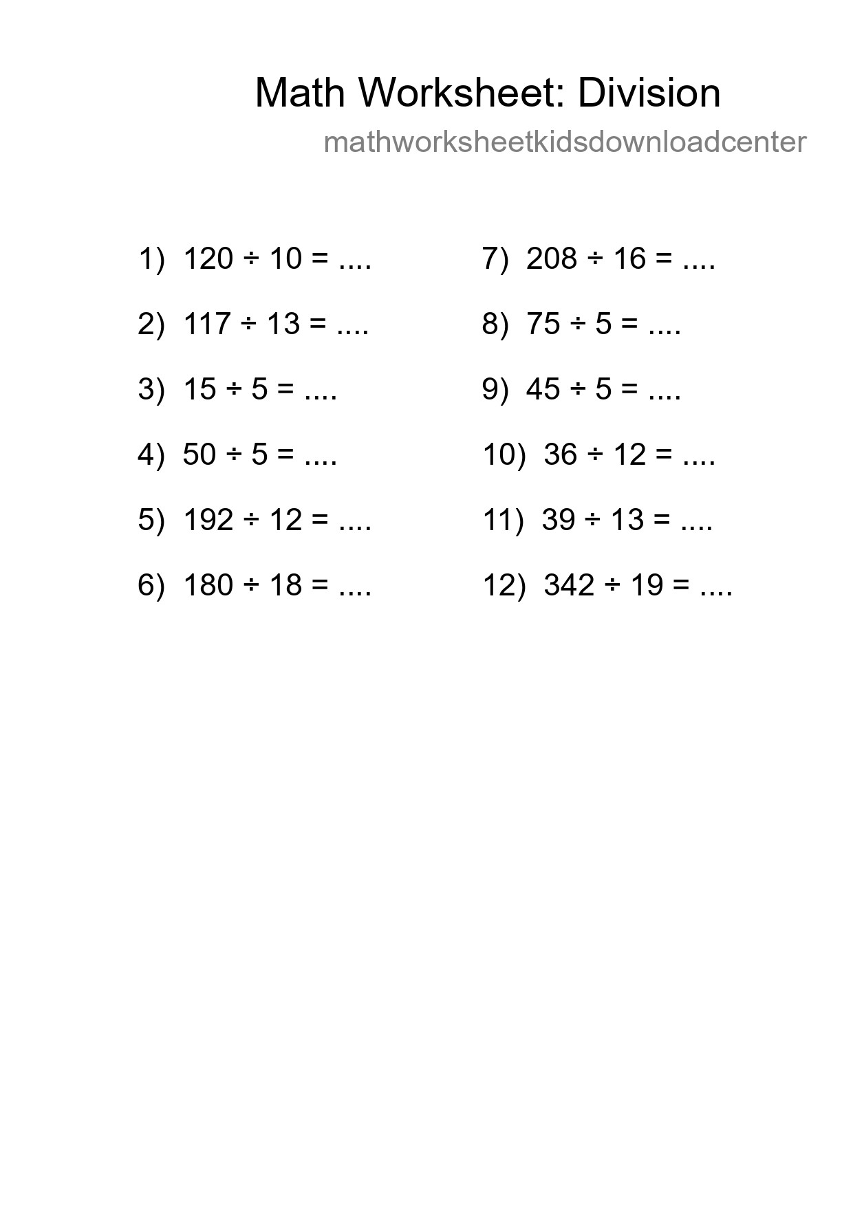 Free 12 Division Math Worksheet For Grade 2 With Answers - Part 92