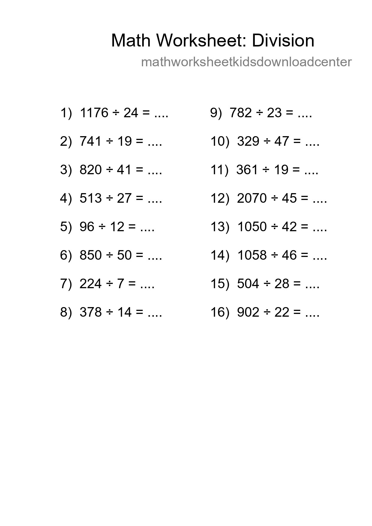 Free 16 Division Math Worksheet For Grade 2 - Part 70