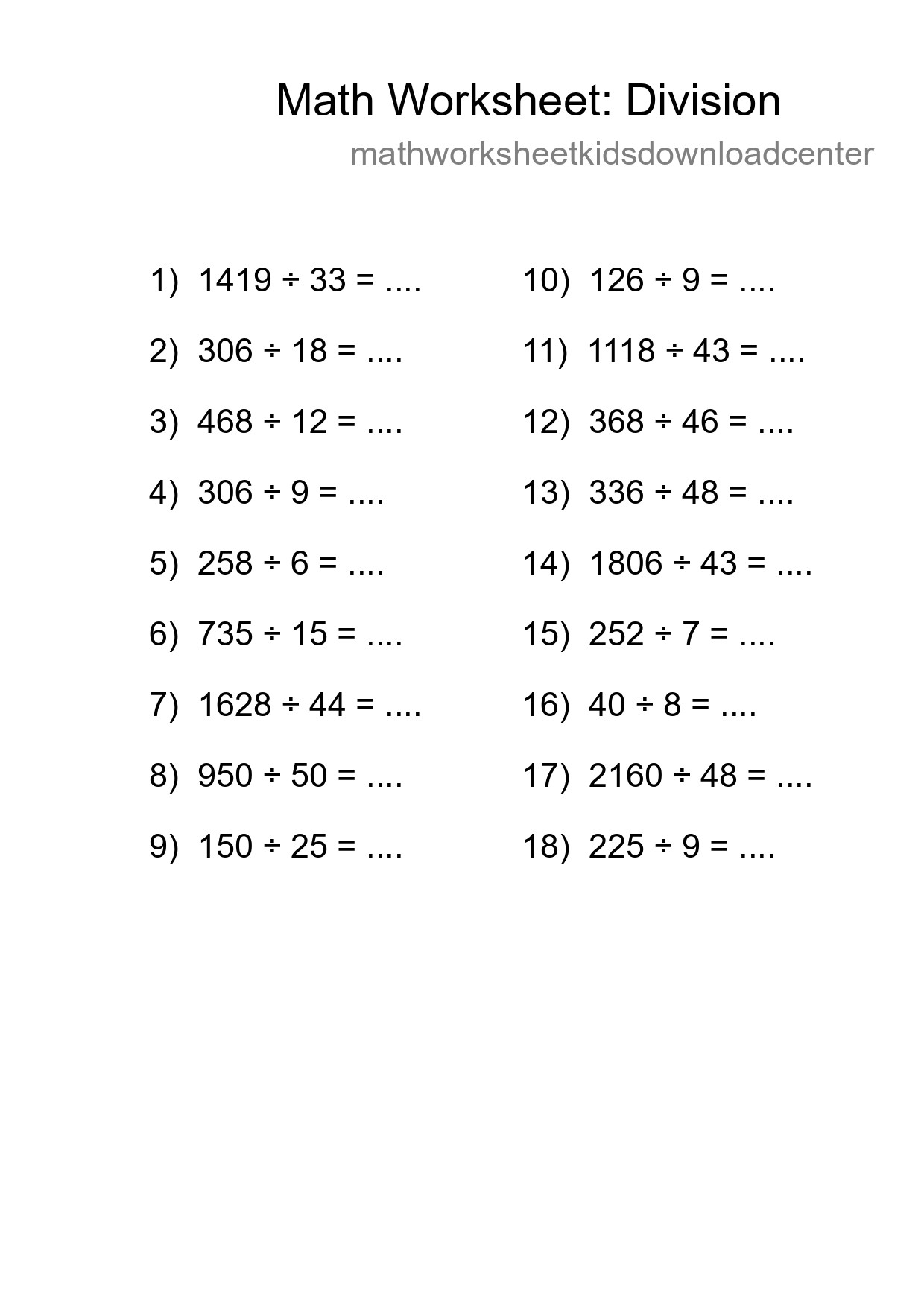 Free 18 Division Math Worksheet For Grade 2 With Answers - Part 169