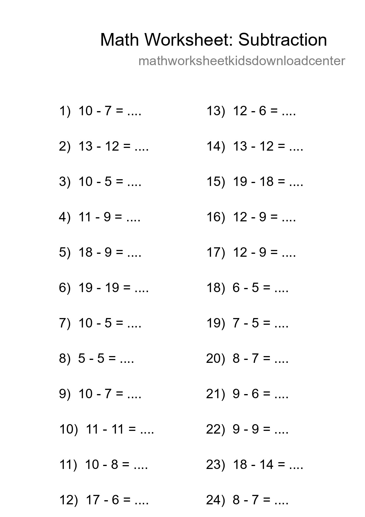 Free 24 Subtraction Math Worksheet For Grade 2 With Answers - Part 96