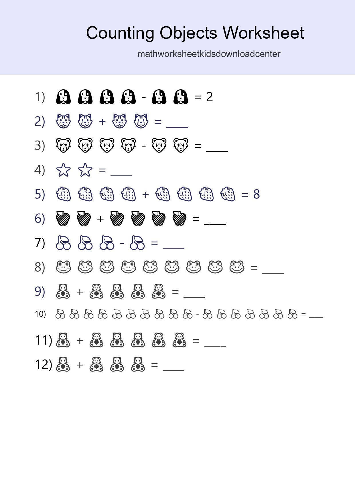 Free Counting Objects Worksheet For Kindergarten Printable - Part 36