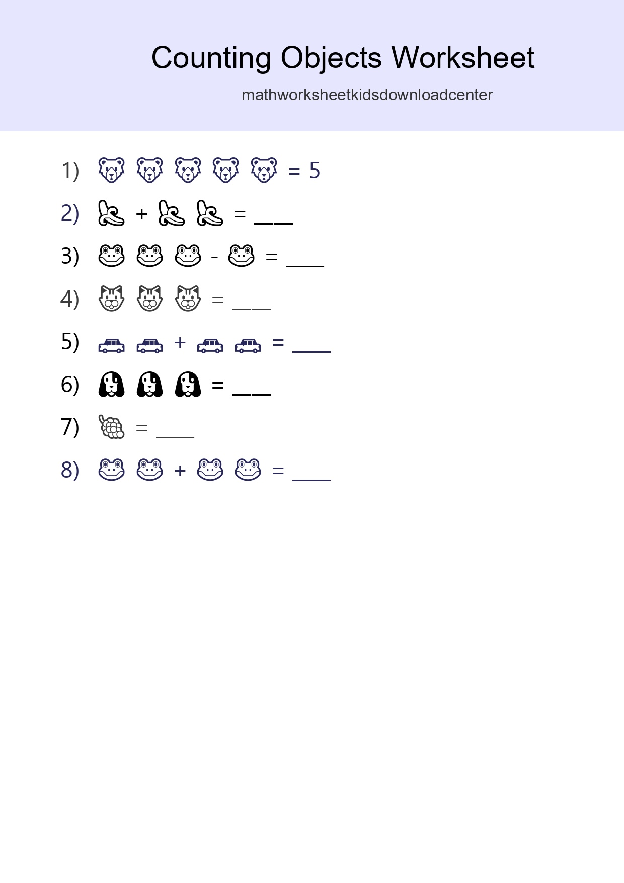 Free Counting Objects Worksheet For Pre-K - Part 146