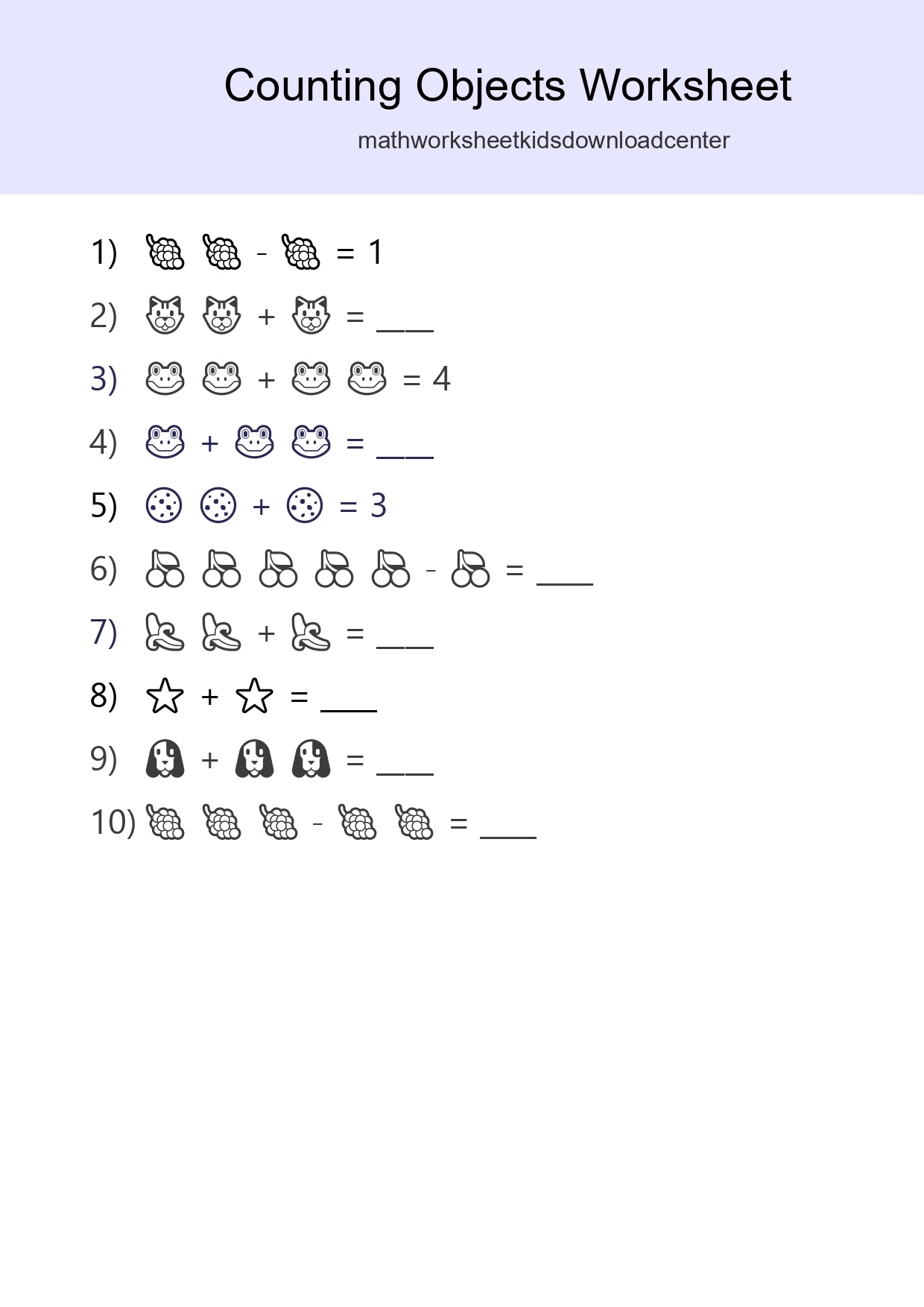 Free Counting Objects Worksheet For Pre-K - Part 47
