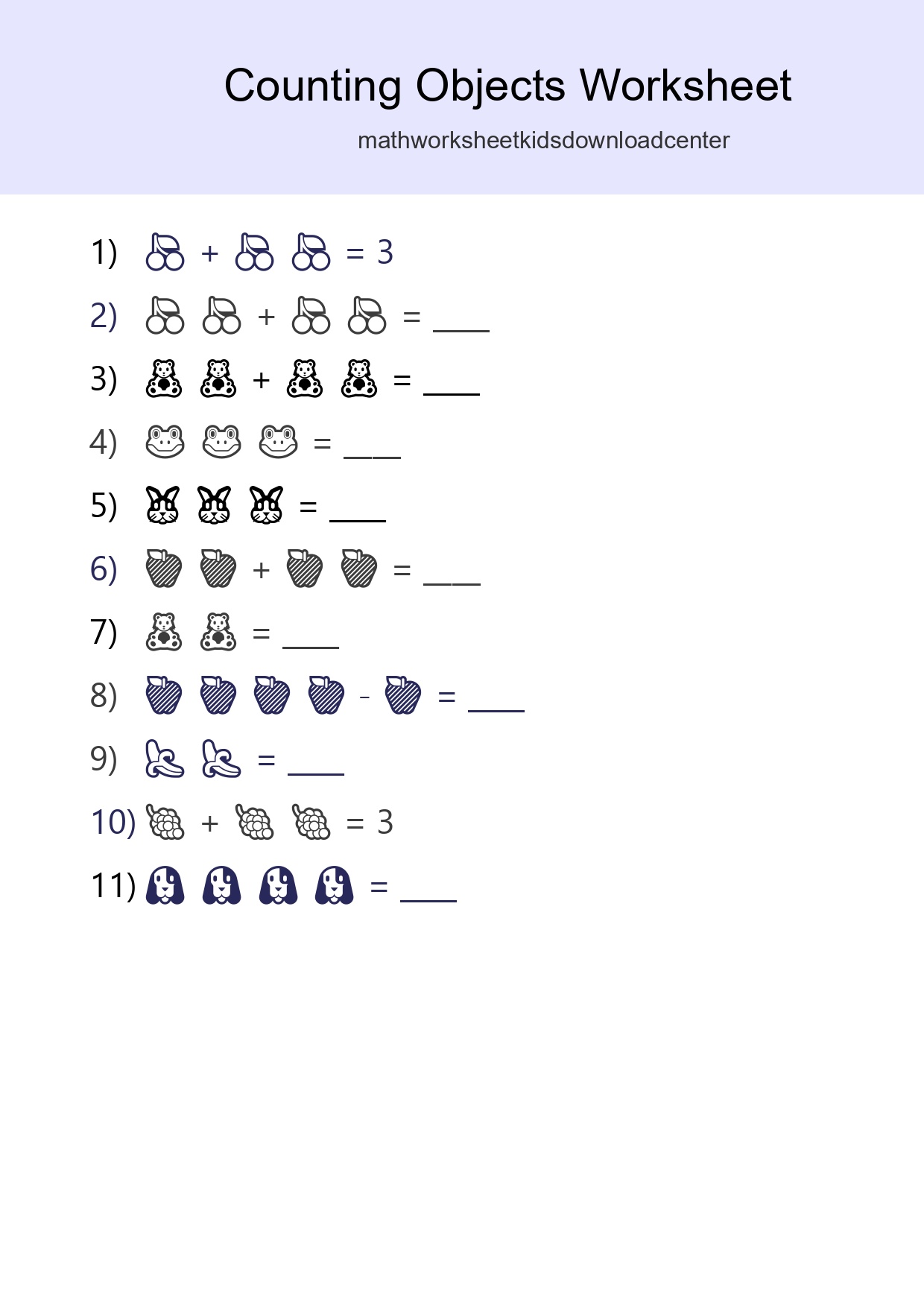 Free Counting Objects Worksheet For Pre-K Printable - Part 168