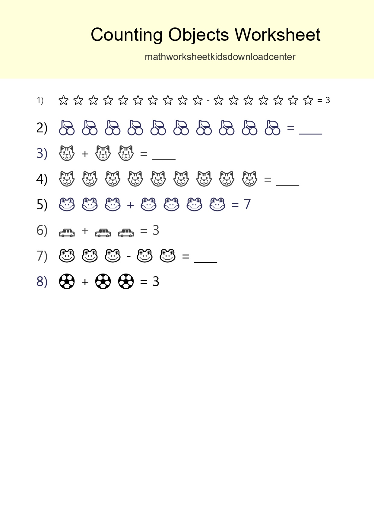 Learn Counting With Pictures Worksheet (Kindergarten) - Part 157