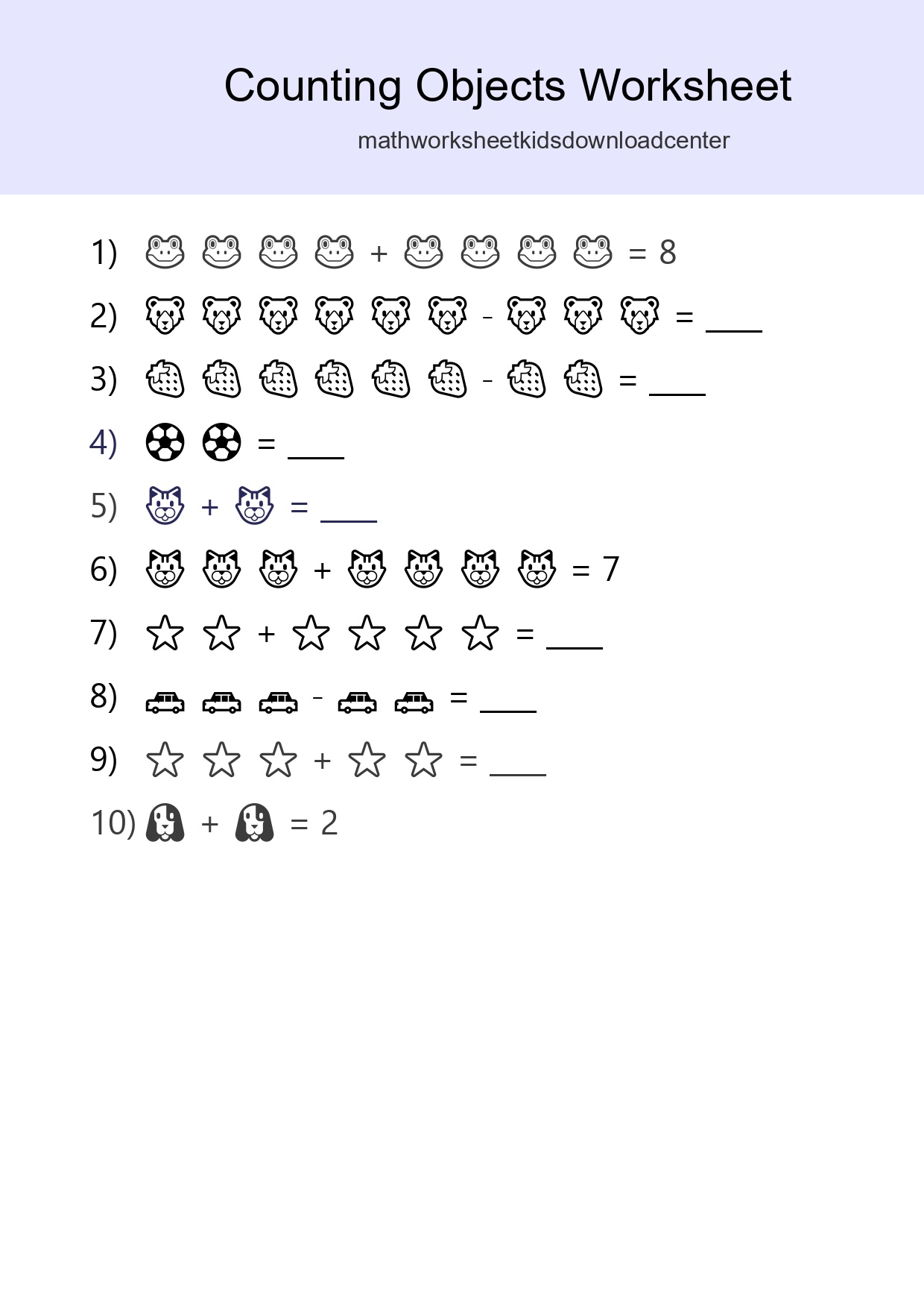 Learn Counting With Pictures Worksheet (Kindergarten) - Part 245