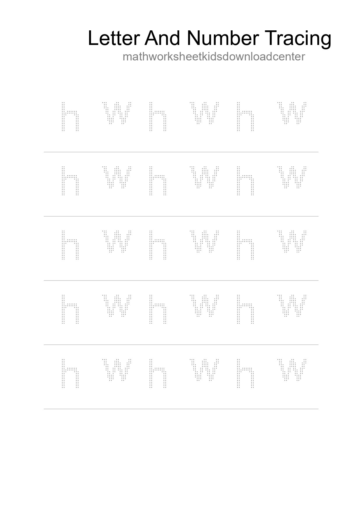 Printable Tracing Worksheet For Kids - Part 208